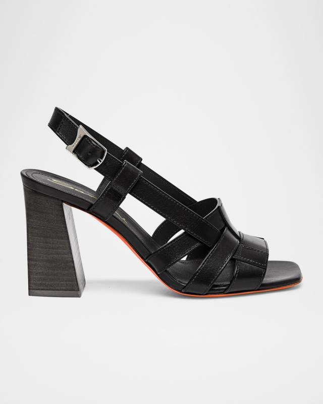 Venere Leather Heeled Slingback Sandals
